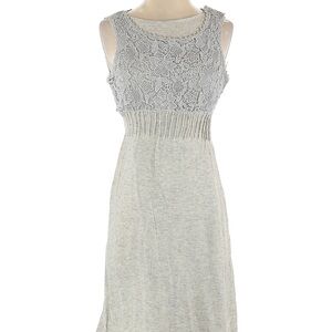 Anthropologie Knit & Knotted gray crochet/lace top knit sweater dress S